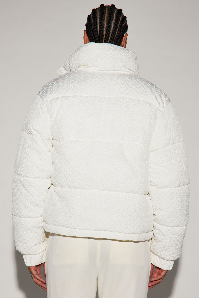 Apex Textured Nylon Puffer Jacket - White