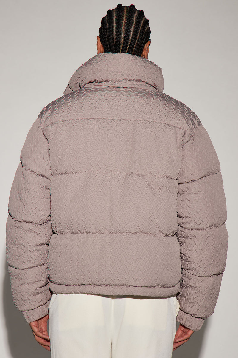 Apex Textured Nylon Puffer Jacket - Taupe