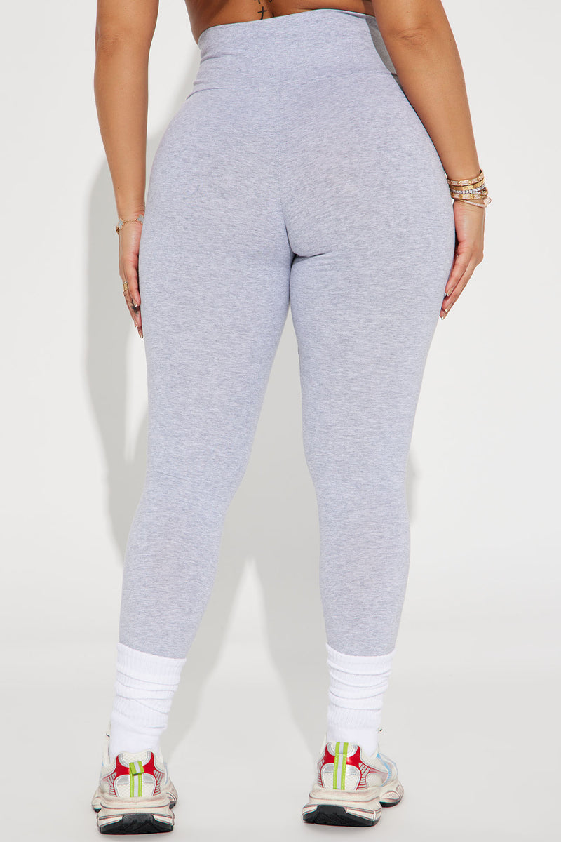 Plus Size Solid High Rise Leggings - Heather