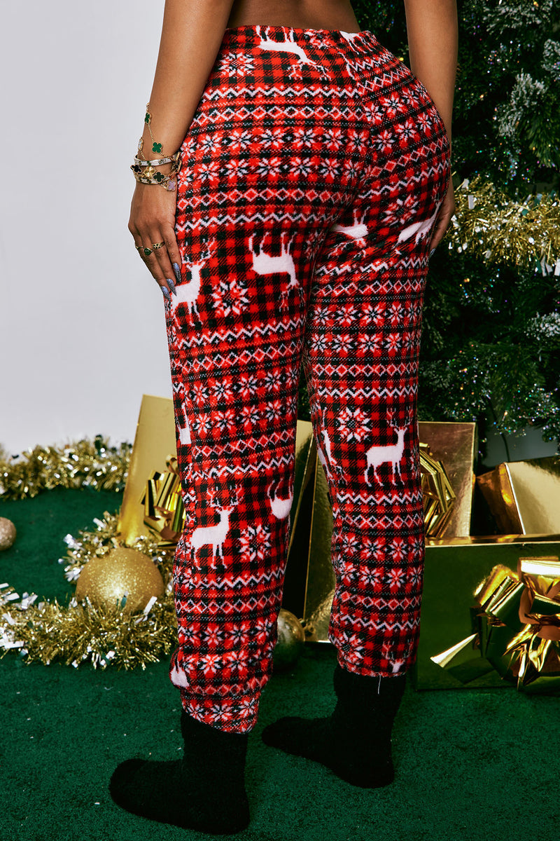 Christmas Goodies Plush PJ Joggers - Red/combo