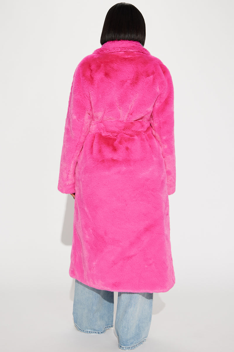 Luxe Life Faux Fur Coat - Hot Pink, Fashion Nova, Jackets & Coats