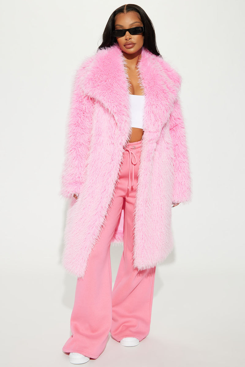 Poppin' Off Faux Fur Coat - Pink | Fashion Nova, Jackets & Coats