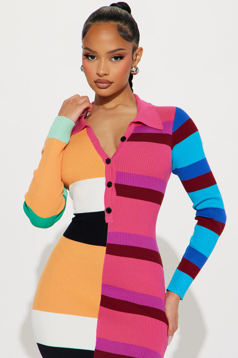 Maxi striped sweater