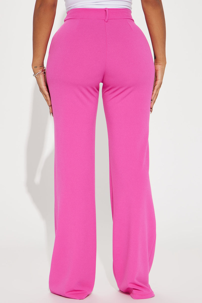 Bossing Up Trouser Pant - Fuchsia, Fashion Nova, Pants