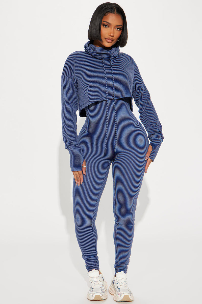 Tessa Knit Jumpsuit - Navy/combo, Fashion Nova, Jumpsuits