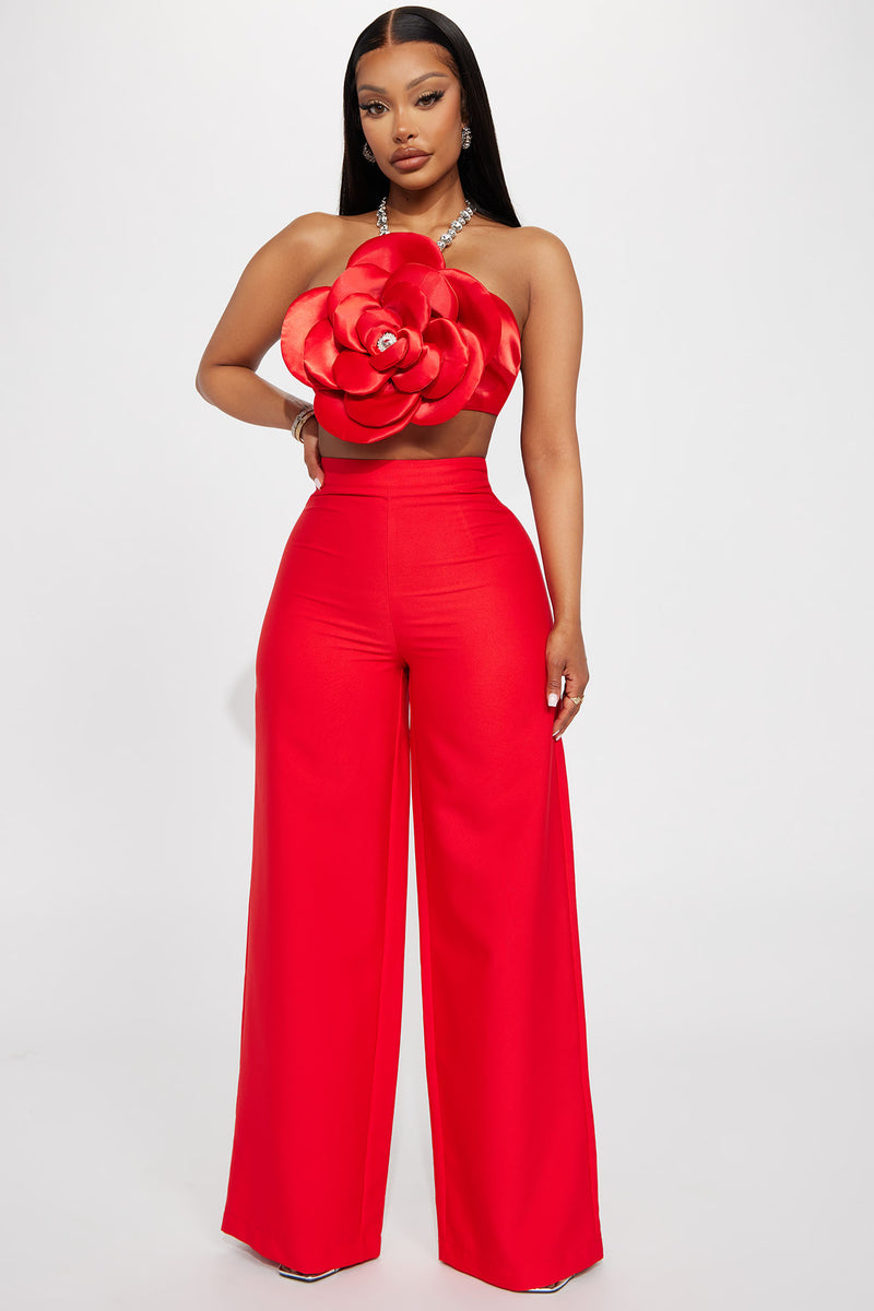 Rosa Pant Set - Red, Fashion Nova, Matching Sets