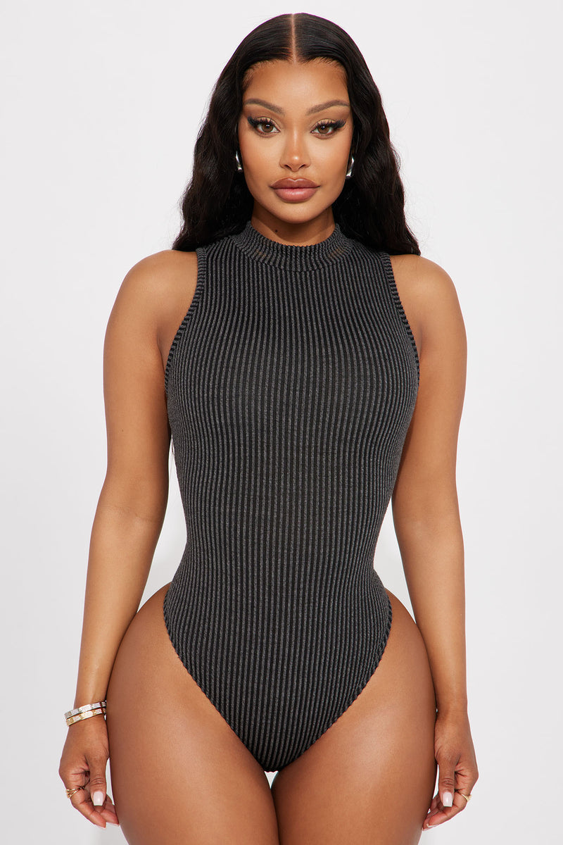 Monrow Black Ribbed Bodysuit Size Small – CLEARANCE Chic