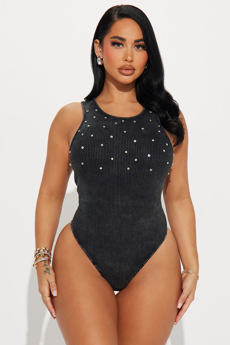 All You Need Ribbed Bodysuit - Black - THELIFESTYLEDCO Shop