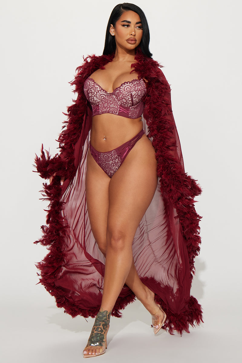 Softest Touch Feather Long Robe - Black, Fashion Nova, Lingerie &  Sleepwear