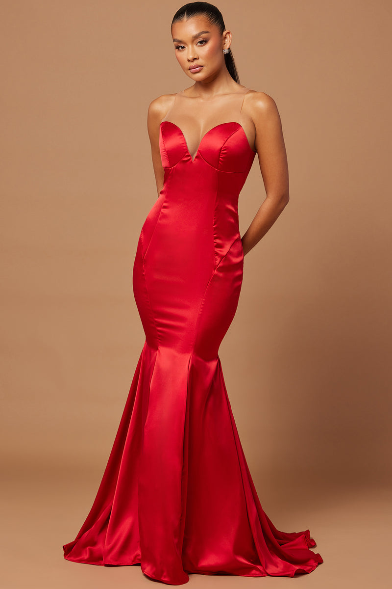 Renae Sequin Gown - Red