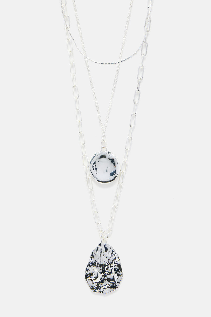 Coretta Layered Silver Necklace