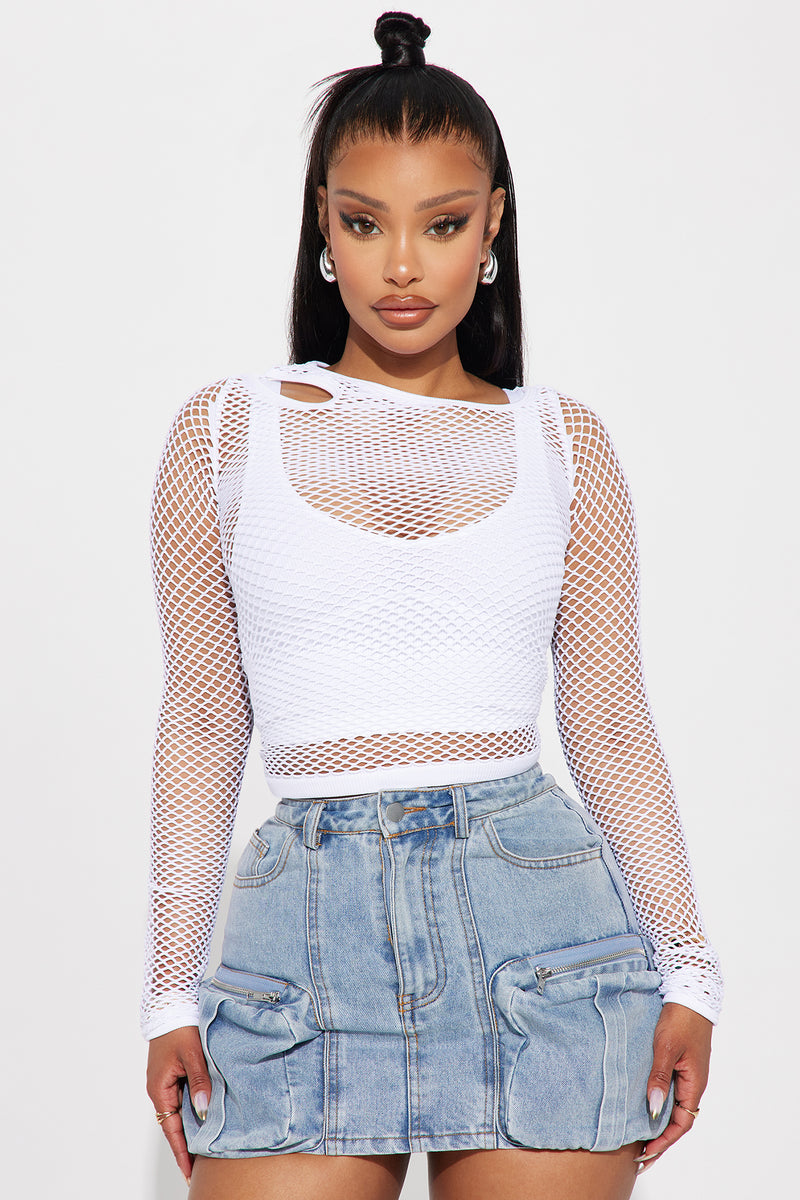 Talk About It Cut Out Top White Fashion Nova Knit Tops Fashion Nova 