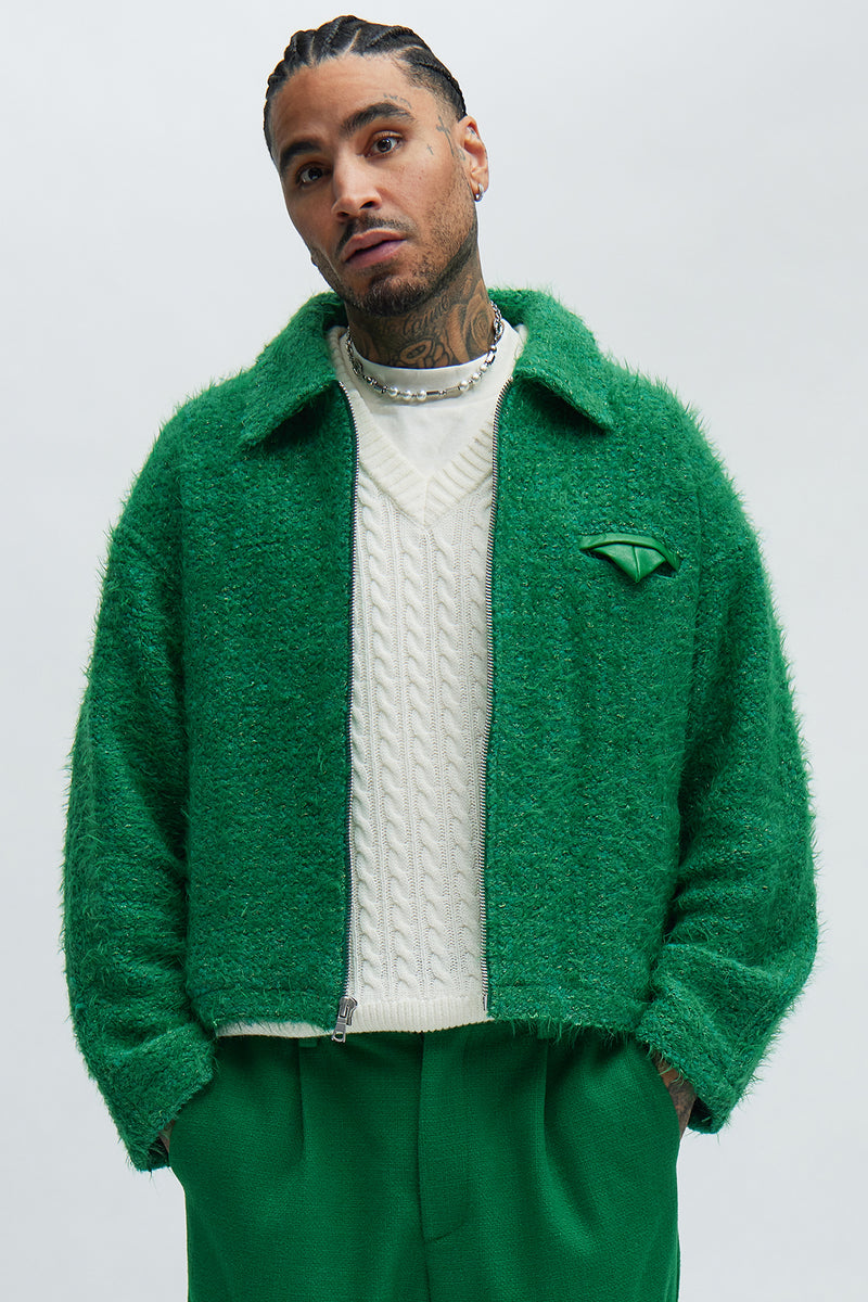 Bowen Textured Cropped Jacket - Green | Fashion Nova, Mens 