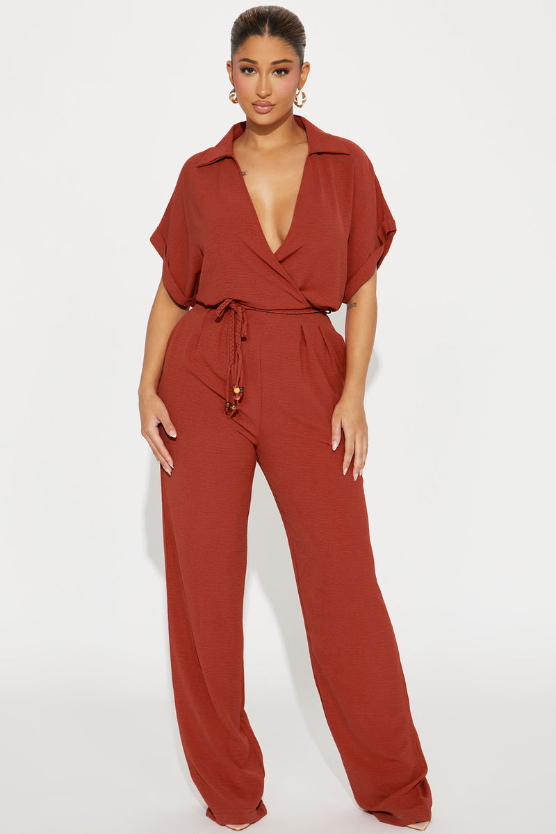  Prima DND Polyester Spandex Jumpsuit Rust : Clothing, Shoes &  Jewelry