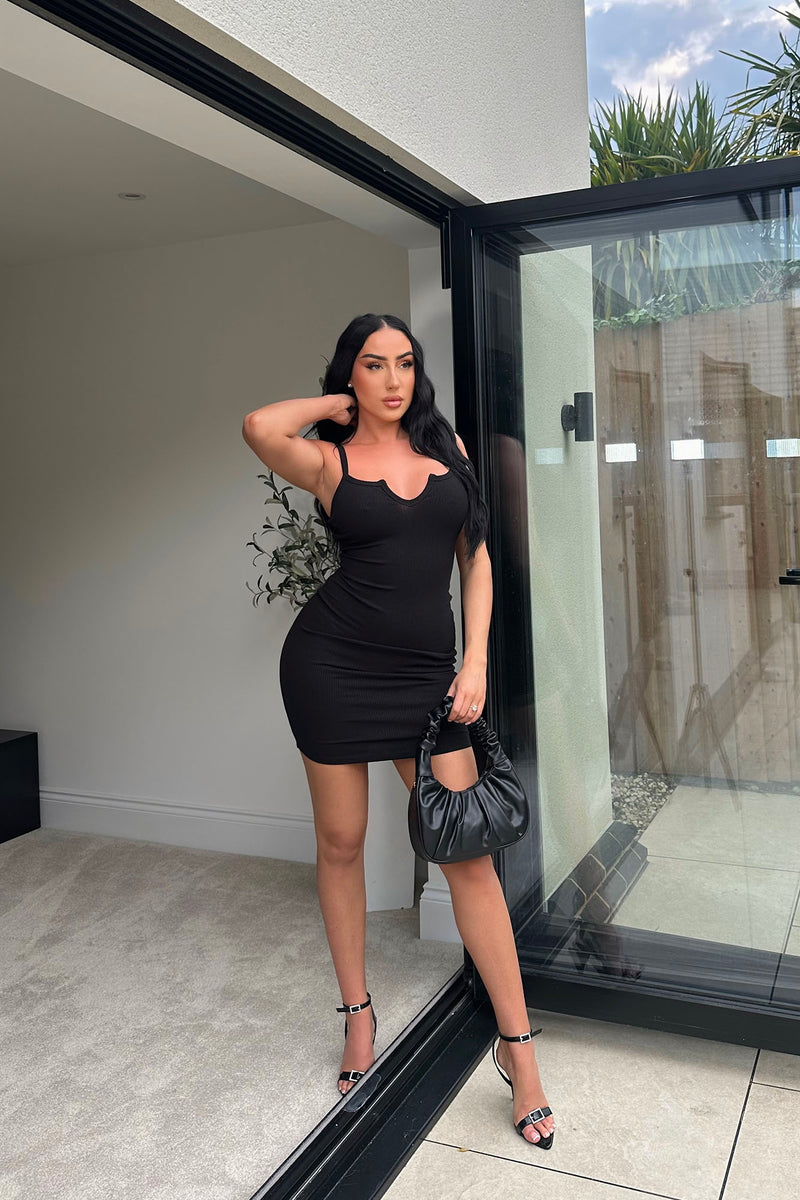 Sammy Ribbed Mini Dress - Black | Fashion Nova, Dresses | Fashion Nova