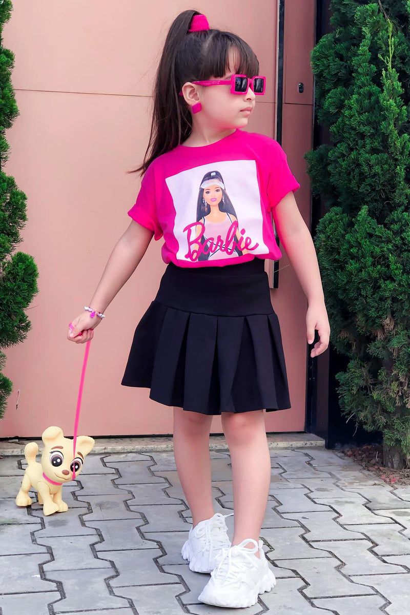 Mini Brunette Barbie Short Sleeve Top - Pink, Fashion Nova, Kids Tops &  T-Shirts