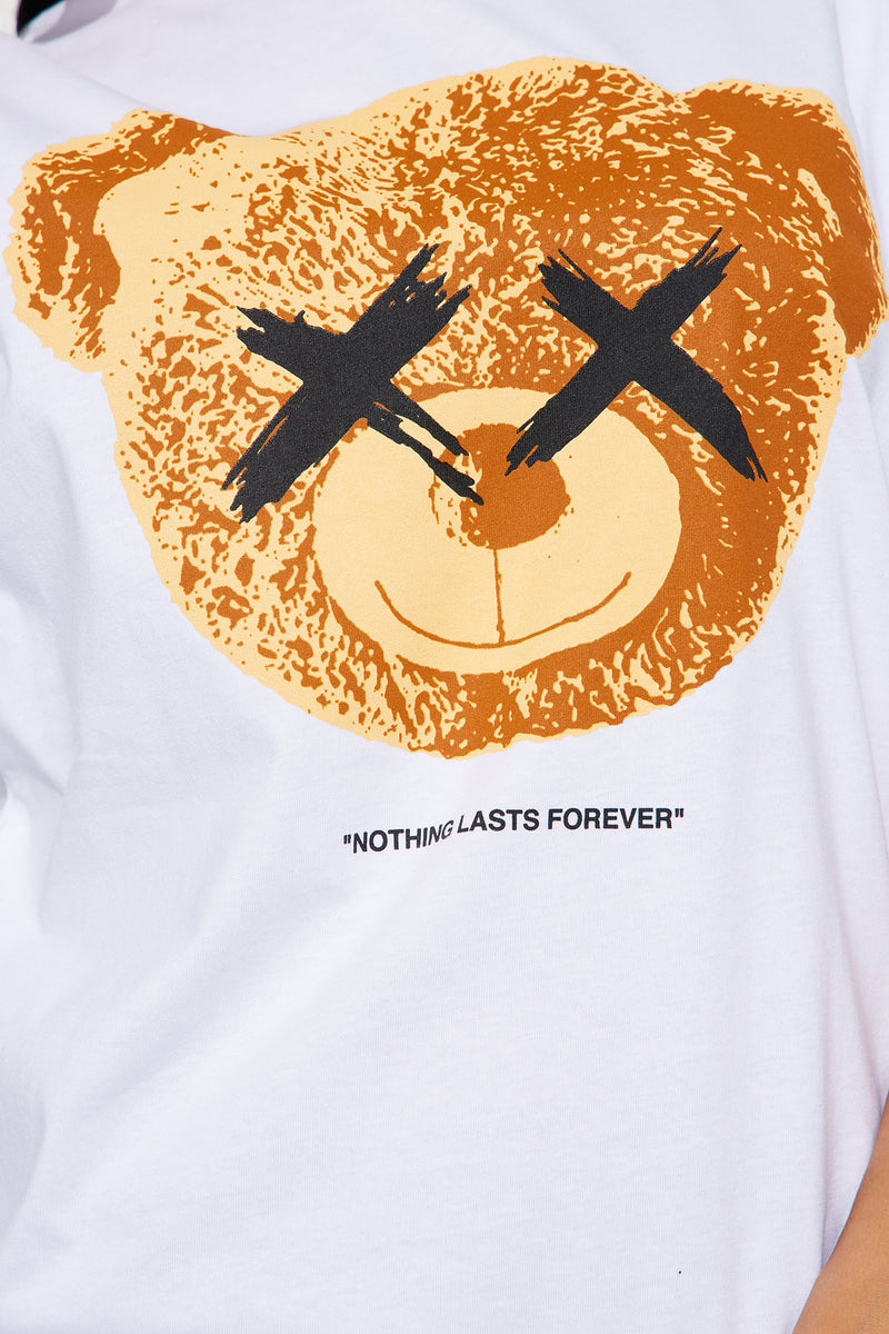 Nothing Lasts Forever Teddy Graphic Tee White Fashion Nova Screens Tops And Bottoms 