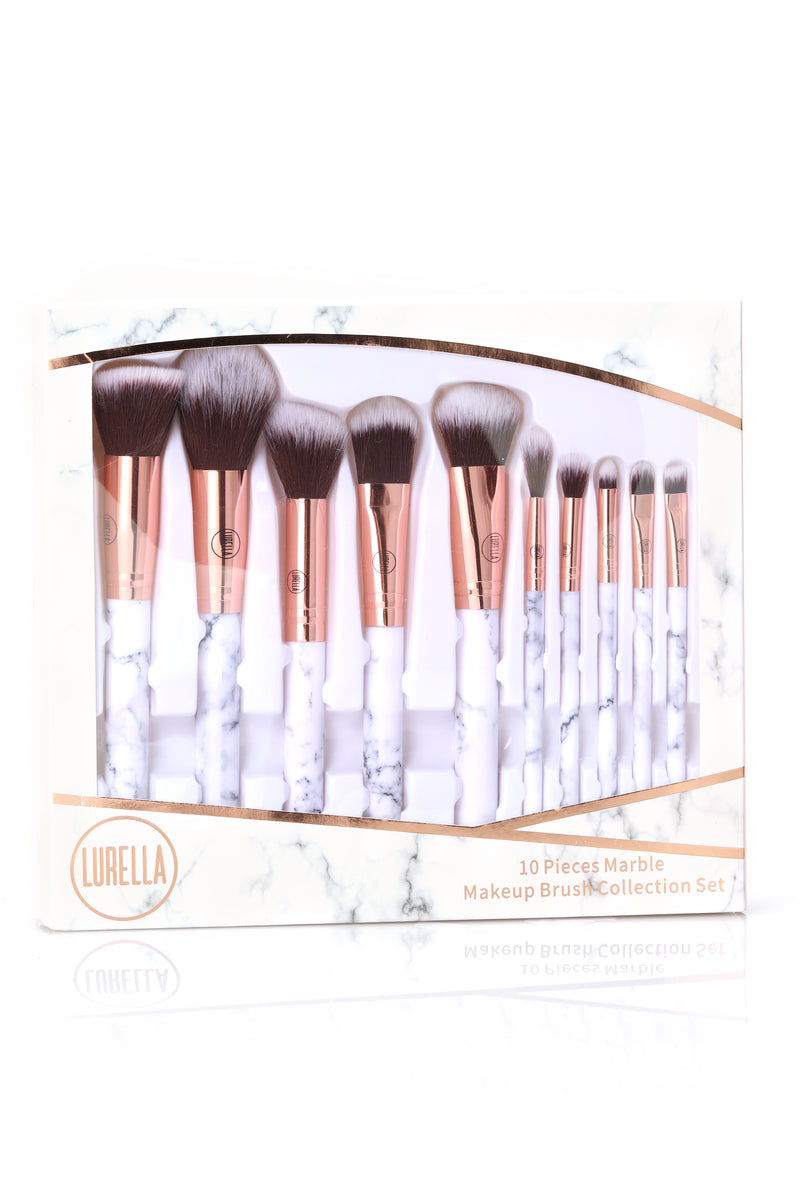 Lurella Deluxe Marble Brush Set - White