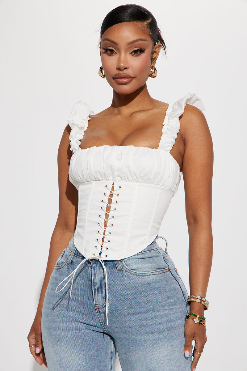 White Corset Kelly Lace-Up Bustier