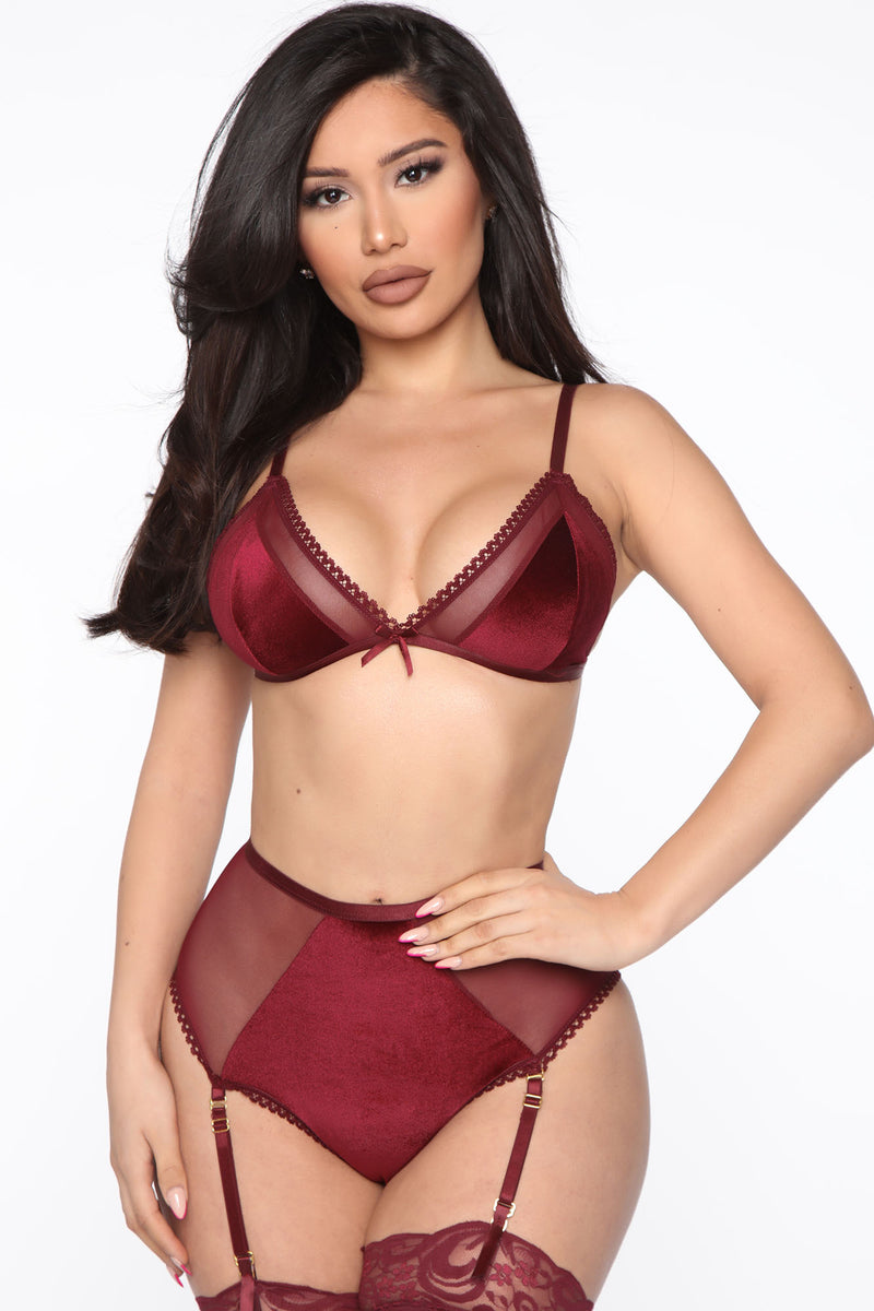 Serendipity Lingerie Boutique - Push-Up Satin Bra and Panty Set with lace  details Colour: Dark Maroon Sizes: 34B/M One Piece • #serendipity #lingerie  #boutique #newcollection #summer #mystique #embracingwomanhood #bra #bridal  #wedding #pakistan #