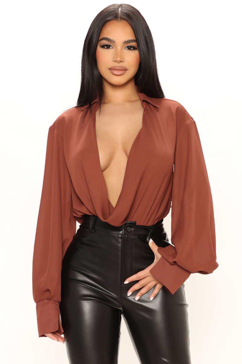 Replying to @Nga i am obsessed with OQQ dark brown bodysuit