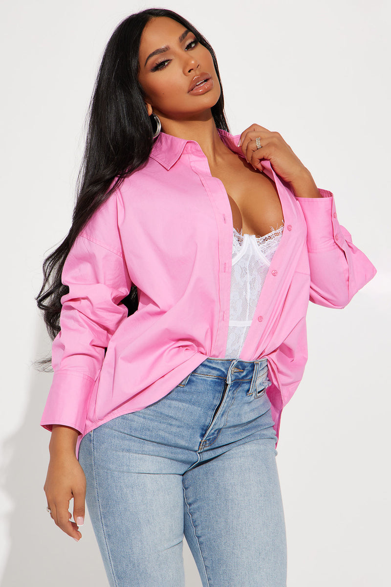 Torrid hot pink babydoll poplin button front shirt women's plus size 3X -  $32 - From Iriana