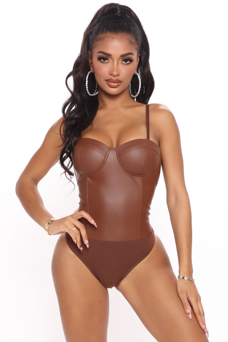 Jada Shimmer Bodysuit - Brown/combo