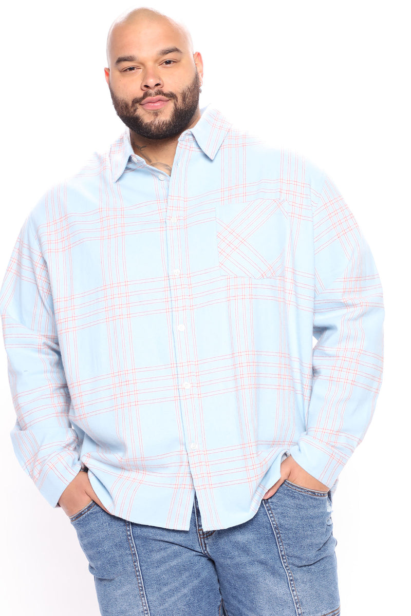 Stay The Night Long Sleeve Flannel Shirt - Purple/Green, Fashion Nova,  Mens Shirts