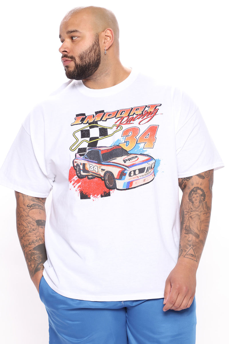 Pacsun Men's Foreign Racing T-Shirt in White - Size XL