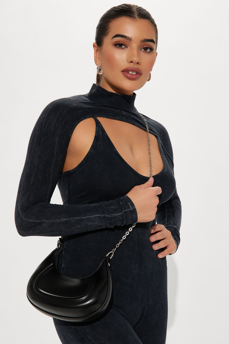 Women's Ready to Go Crossbody Bag in Black/Silver by Fashion Nova