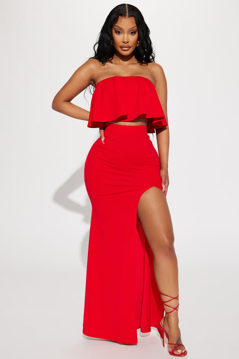 True Romance Skirt Set - Red, Fashion Nova, Matching Sets