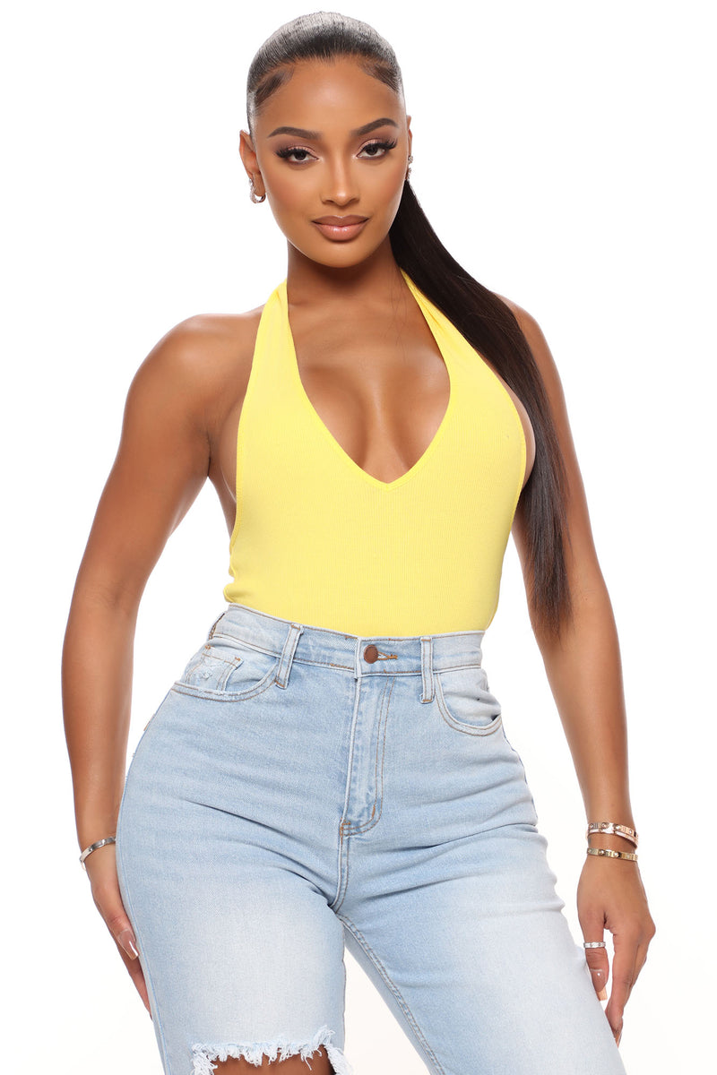 Rosie Halter Bodysuit - White, Fashion Nova, Basic Tops & Bodysuits