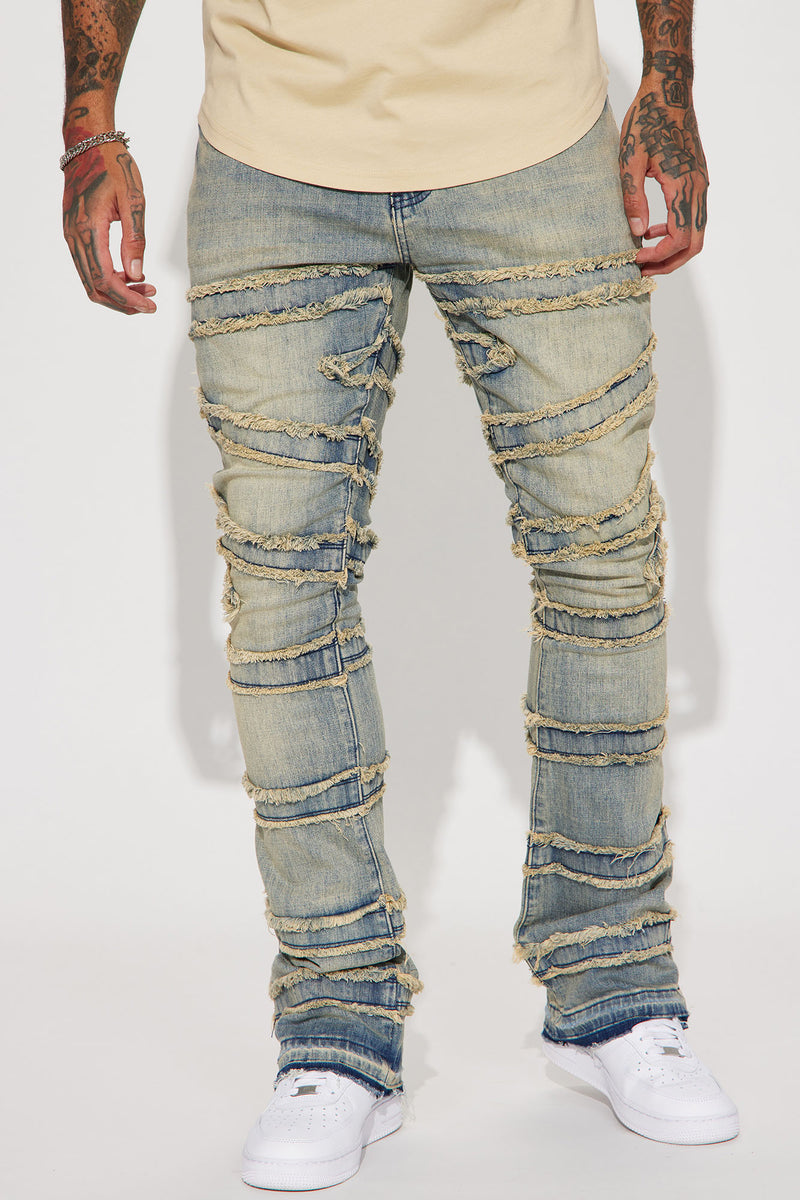 Go With It Stacked Skinny Flared Jeans - Light Blue Wash, Fashion Nova, Mens  Jeans