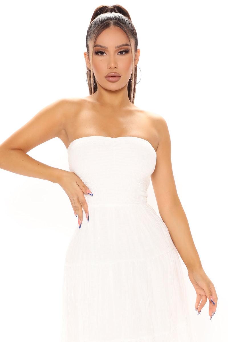Penelope High Slit Dress- White – Moda Glam Boutique