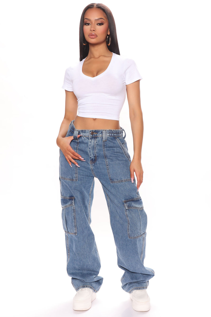 Celine Crop Top - White, Fashion Nova, Basic Tops & Bodysuits