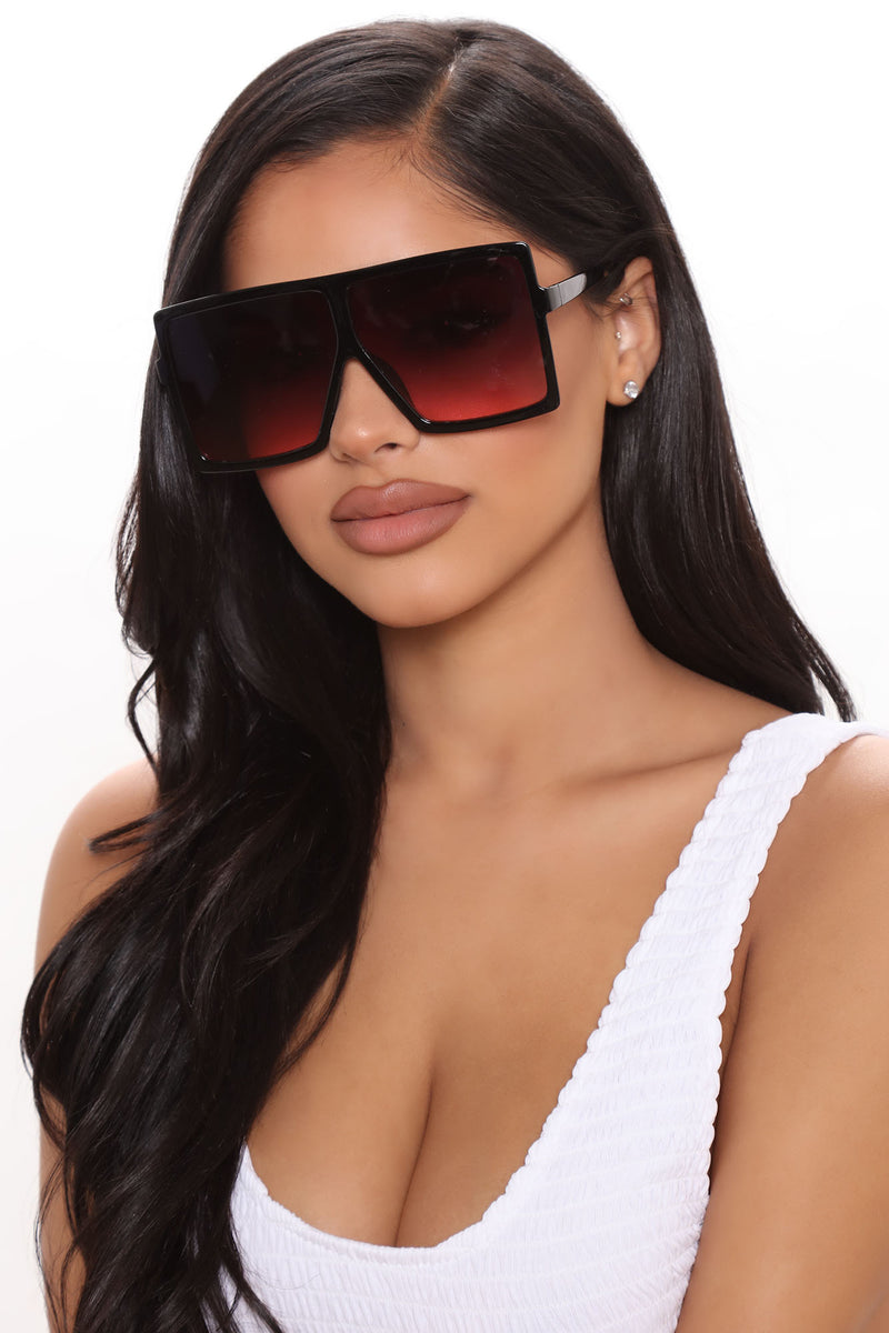 Same Day Different Girl Square Sunglasses - Black, Fashion Nova, Sunglasses