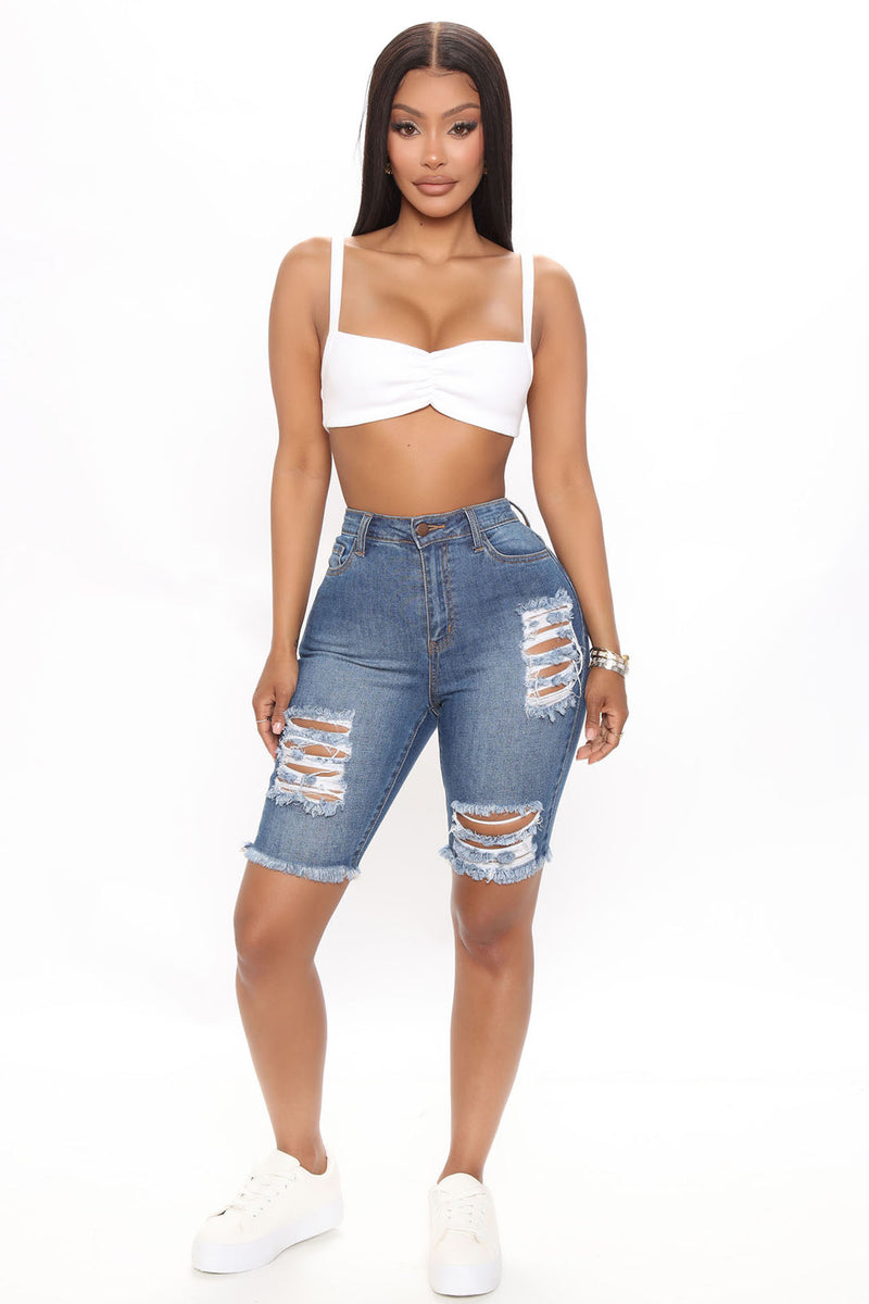 Fashion nova sale ripped bermuda shorts