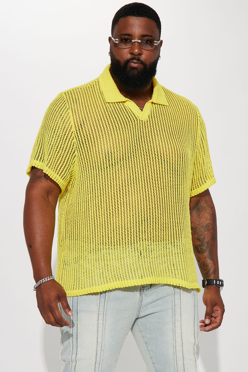 Treat You Good Short Sleeve Knit Polo - Yellow | Fashion Nova