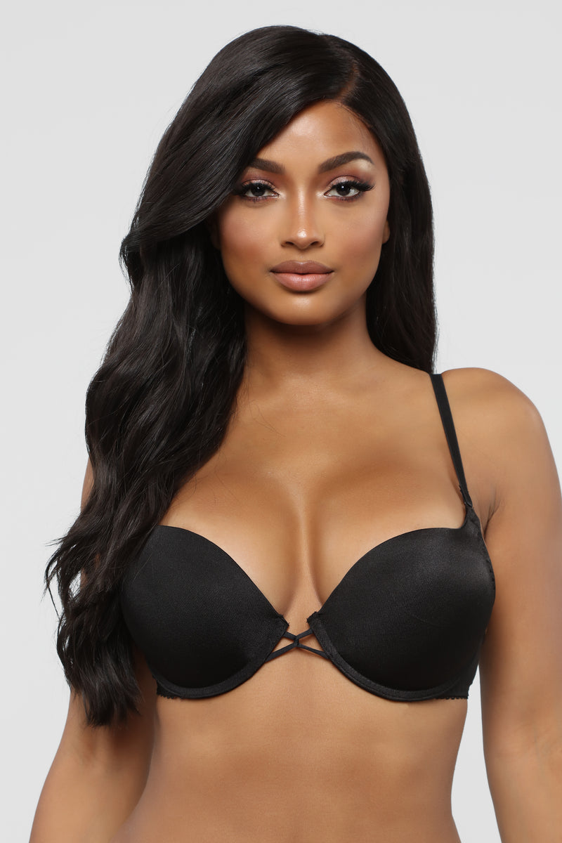 Woo Everyday Double Layered Lace Bra - Black