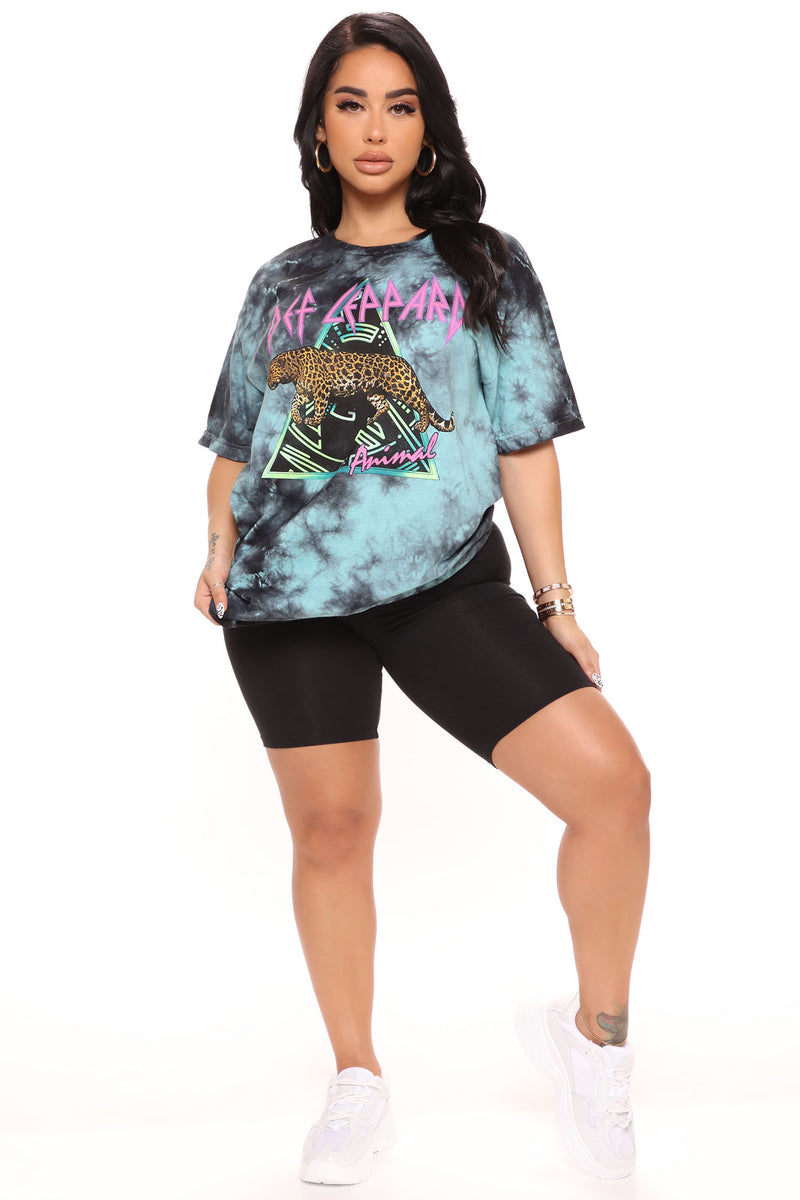 Def Leppard Distressed Oversized Washed Top - Hot Pink, Fashion Nova,  Screens Tops and Bottoms