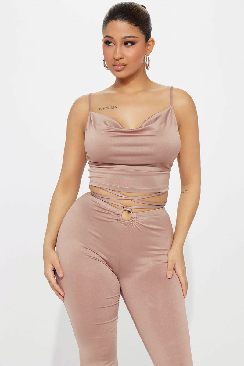 Macie Textured Pant Set - Mocha