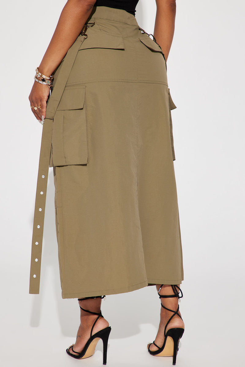 Double Play Utility Maxi Skirt Olive Fashion Nova Skirts Fashion Nova 2942