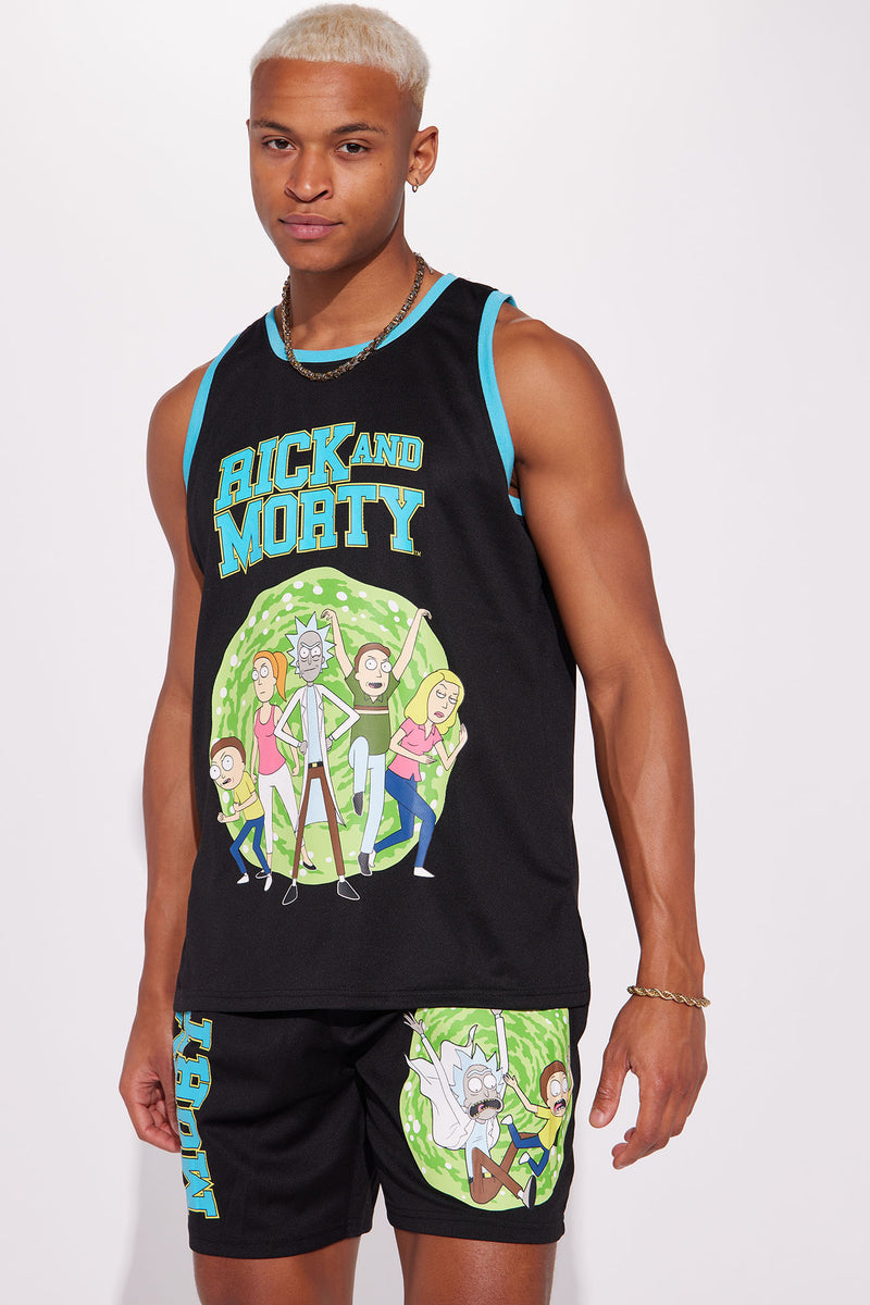 Rick And Morty Starting Five Basketball Jersey - Black, Fashion Nova, Mens  Graphic Tees