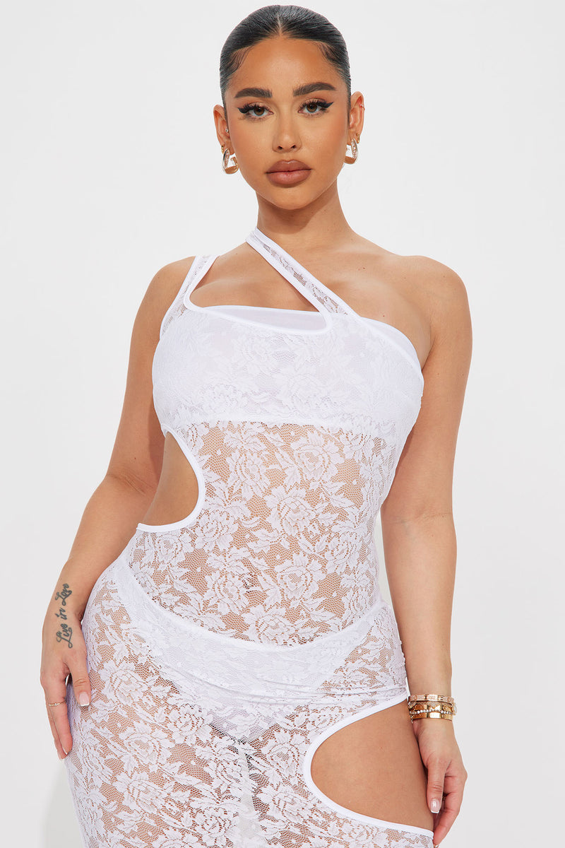 Can't See Me No Show Clear Strap Thong - White