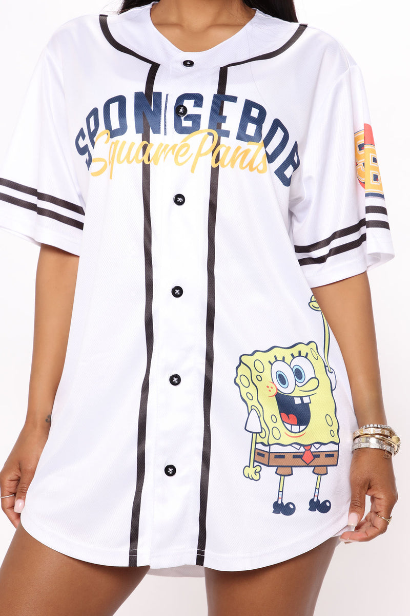SpongeBob Squarepants Jersey Tee - White/Black, Fashion Nova, Screens Tops  and Bottoms