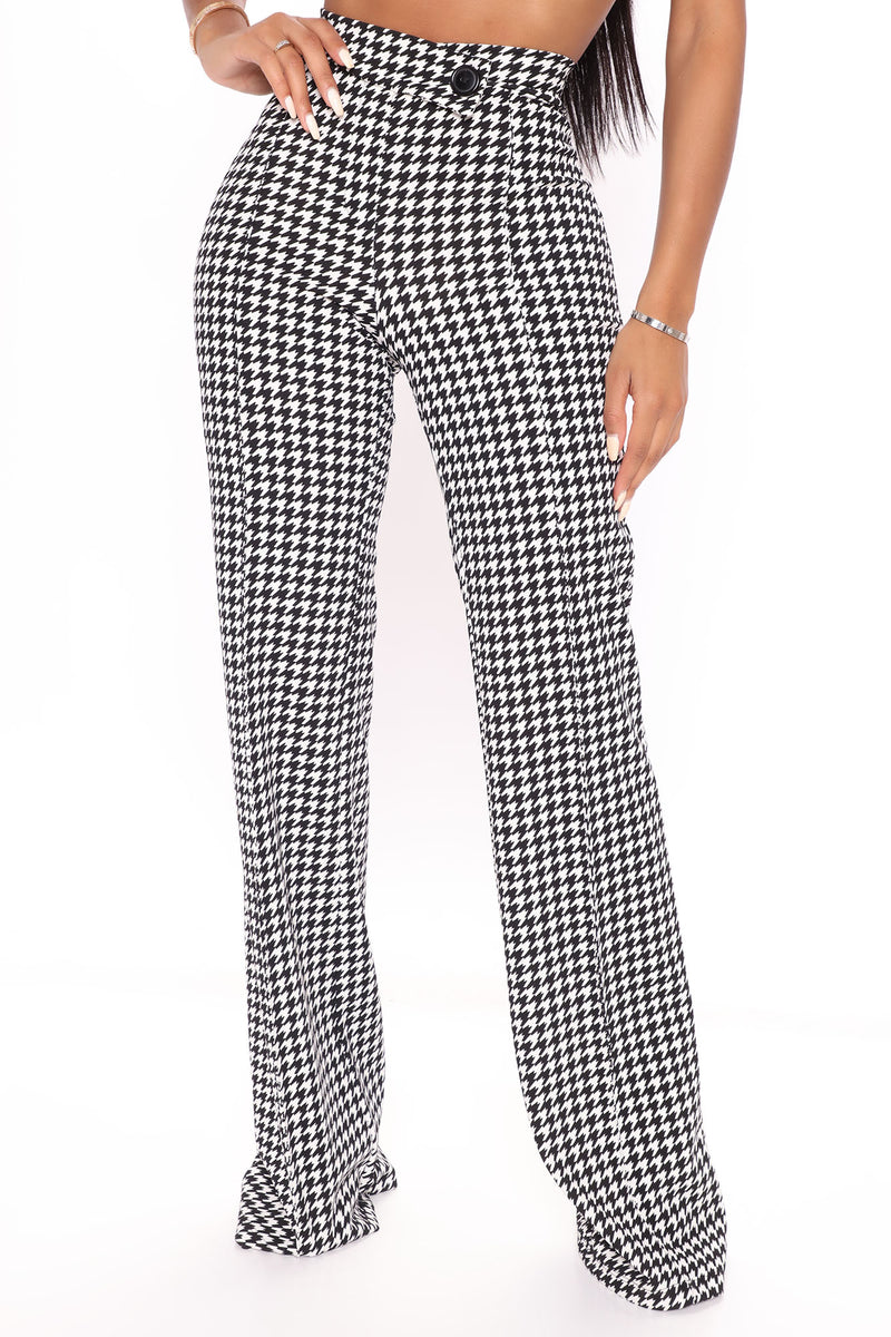 Balmain Wide-Leg Monogram Check Pants