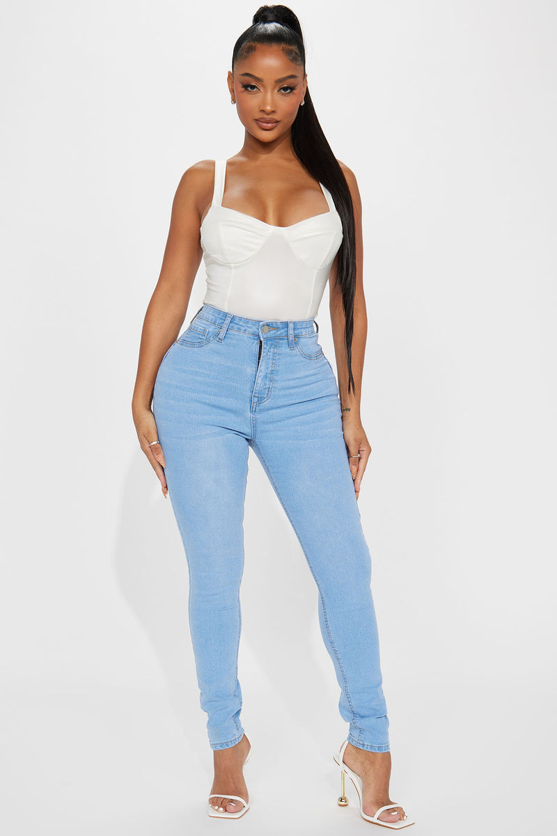 Mesa Booty Stretch Fashion Jeans Light High Skinny Rise - Lifting Fashion | Nova, Nova | Jeans Wash