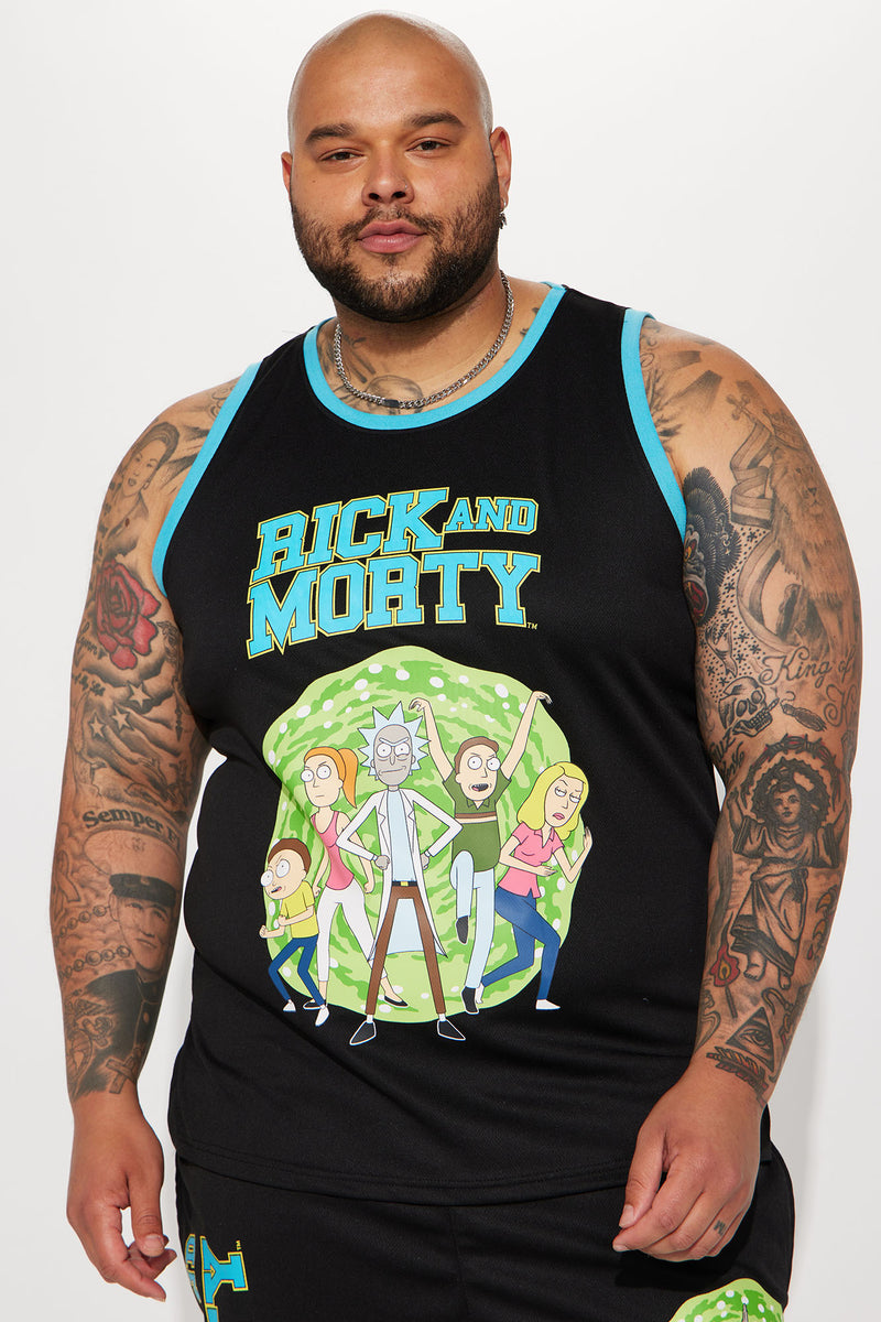 Rick And Morty Starting Five Basketball Jersey - Black, Fashion Nova, Mens  Graphic Tees