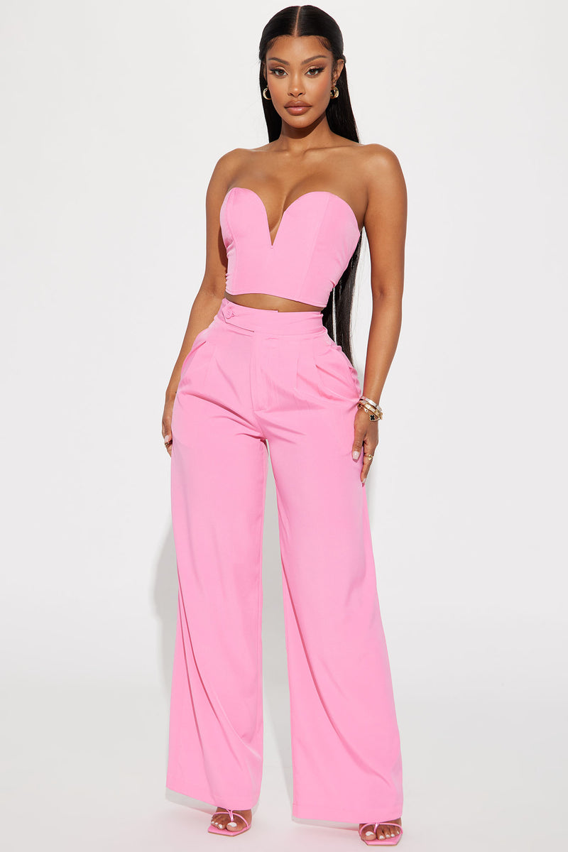 Hot Pink Party 2 Piece Pants Set - Love Chic StyleLove Chic Style