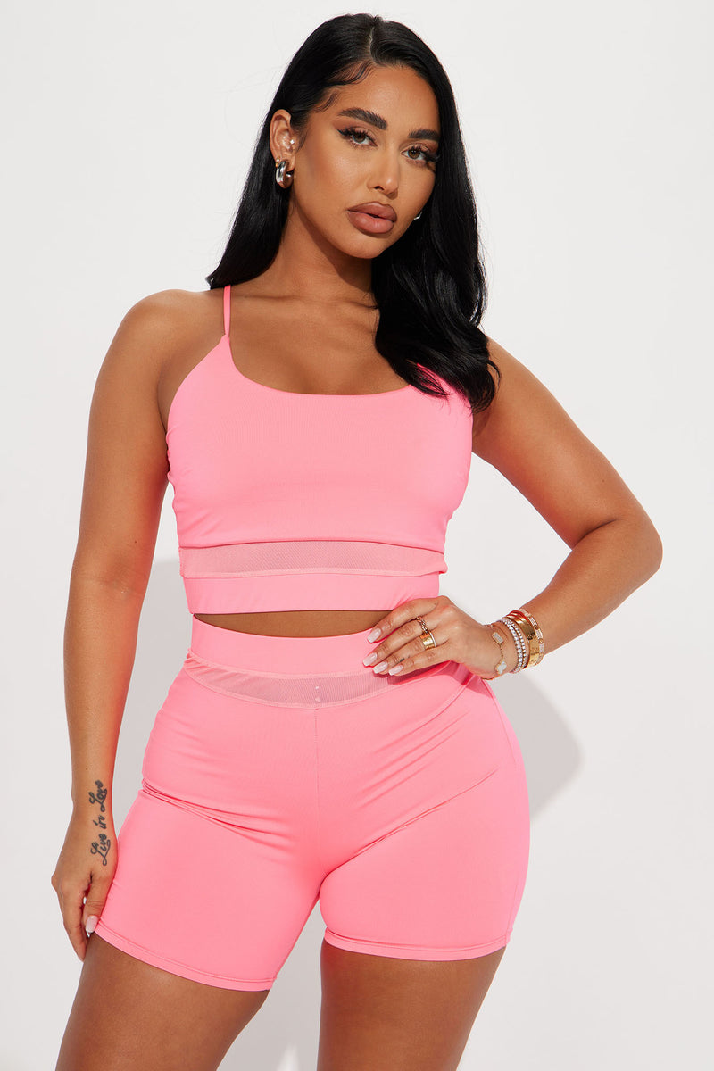 Hot pink biker sale shorts set